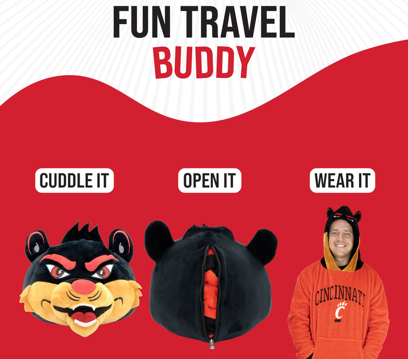 University of Cincinnati Bearcats Snugible 2-in-1 Blanket Hoodie & Pillow