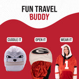 University of Georgia Bulldog Snugible 2-in-1 Blanket Hoodie & Pillow