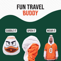 University of Miami Sebastian Snugible 2-in-1 Blanket Hoodie & Pillow
