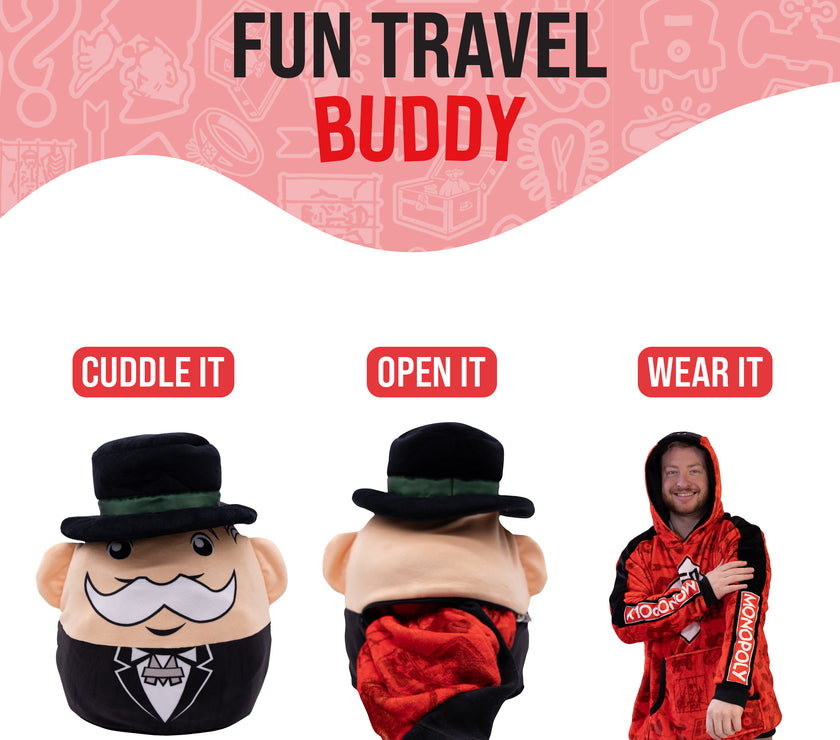 Hasbro | Monopoly Go Own It All Snugible | Blanket Hoodie & Pillow