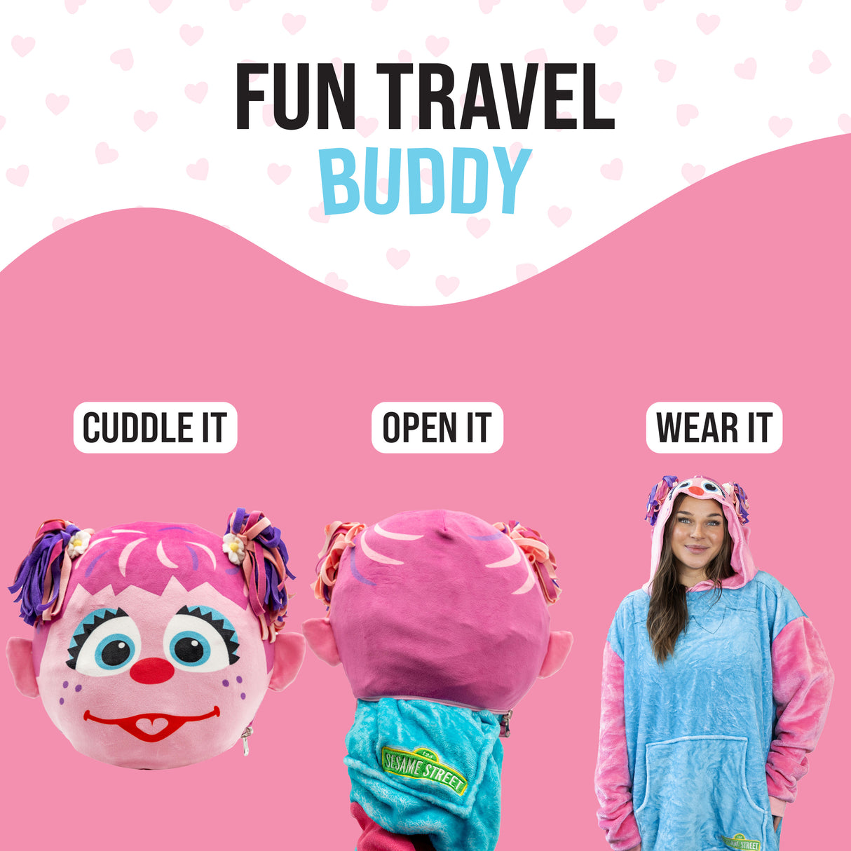 Sesame Street | Abby Cadabby Adult Snugible 2-in-1 Blanket Hoodie & Pillow