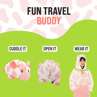 Strawberry Cow Kids Snugible 2-in-1 Blanket Hoodie & Pillow