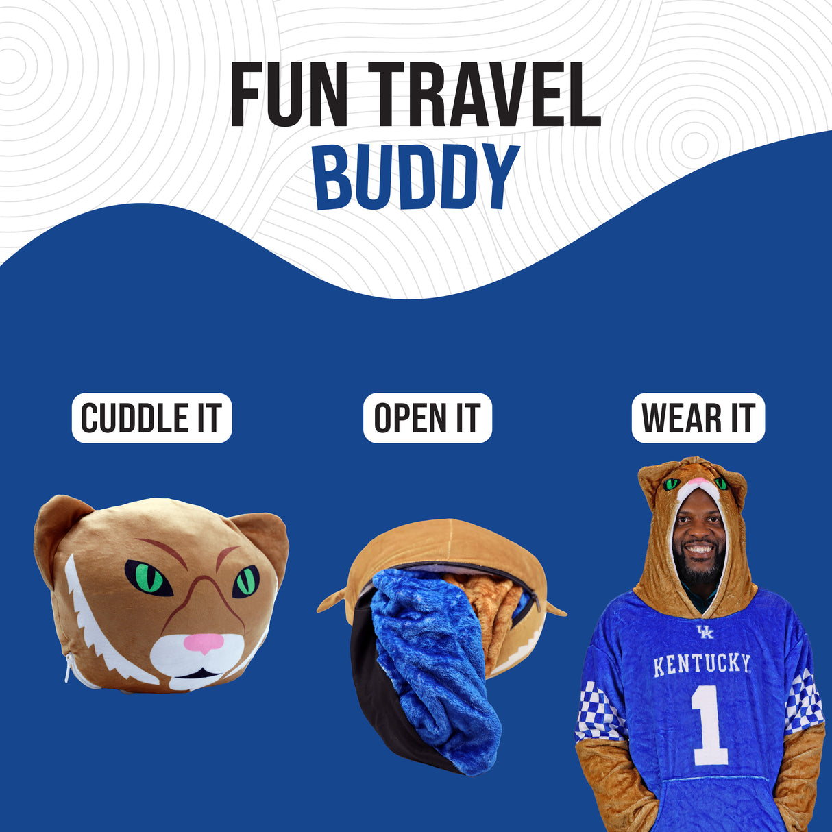 University of Kentucky Wildcat Snugible 2-in-1 Blanket Hoodie & Pillow