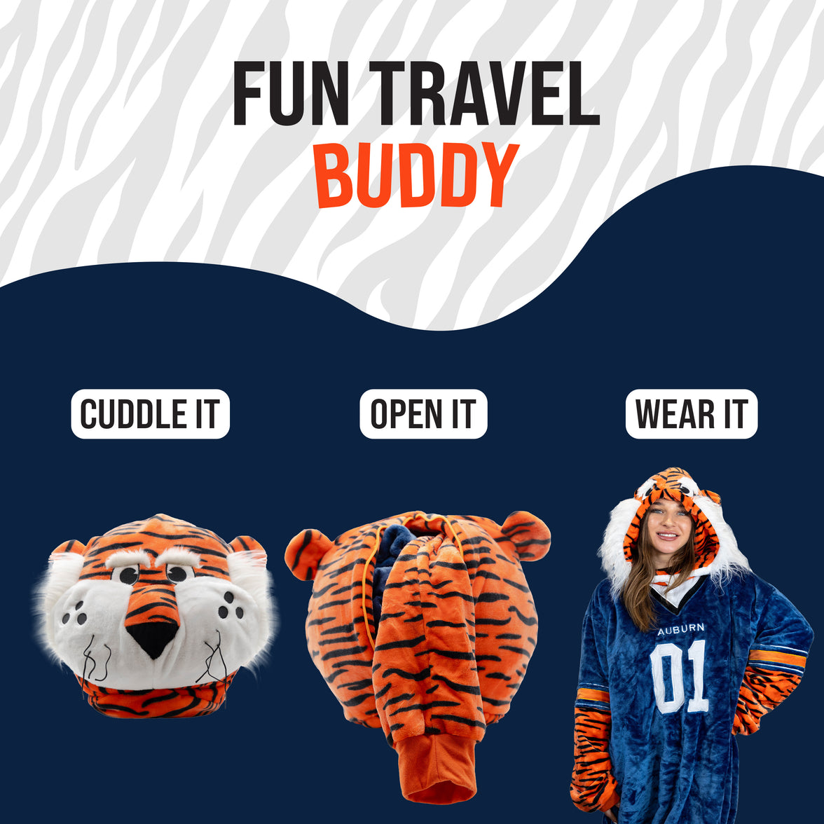Auburn University Aubie the Tiger Snugible | Blanket Hoodie & Pillow