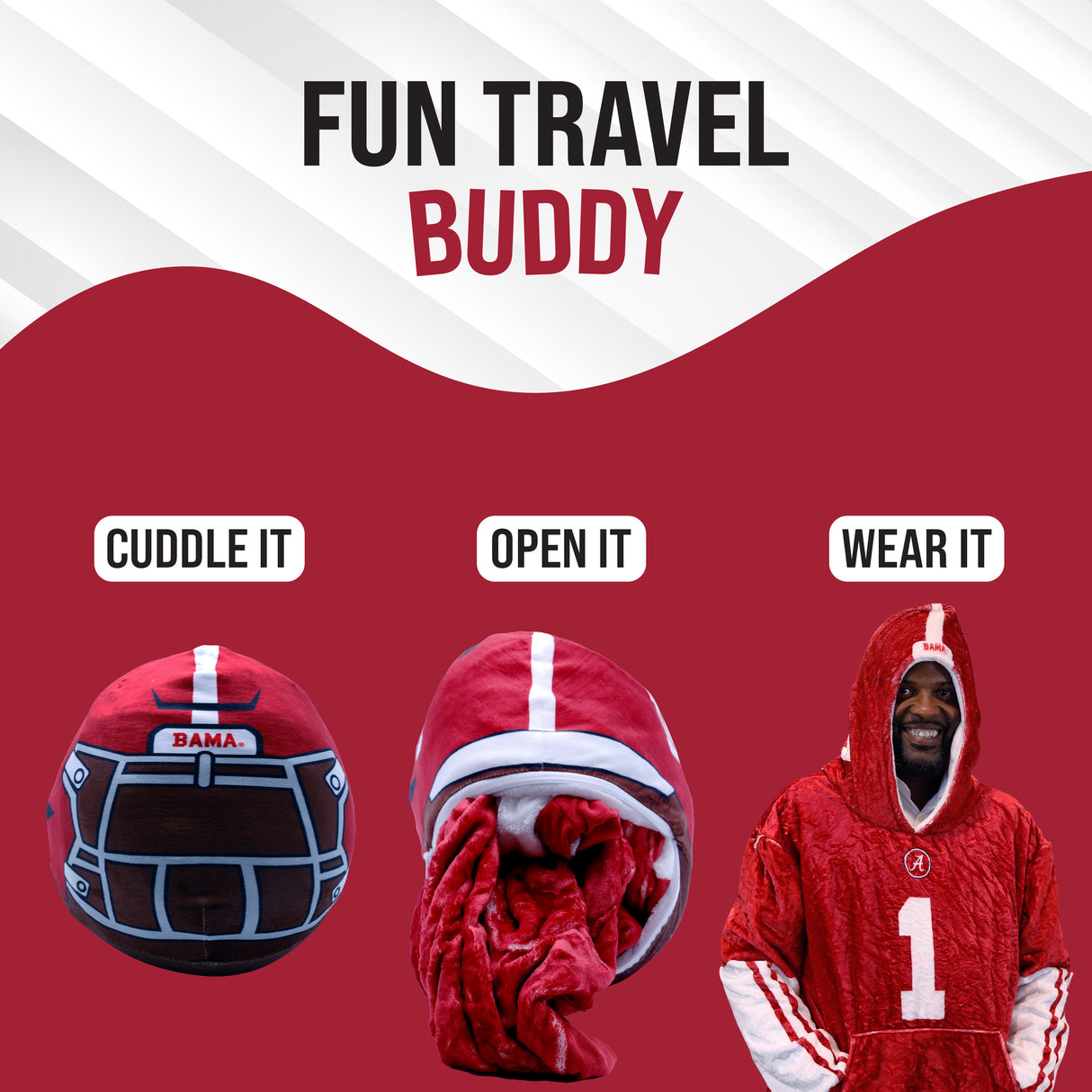 The University of Alabama Helmet Snugible 2-in-1 Blanket Hoodie & Pillow