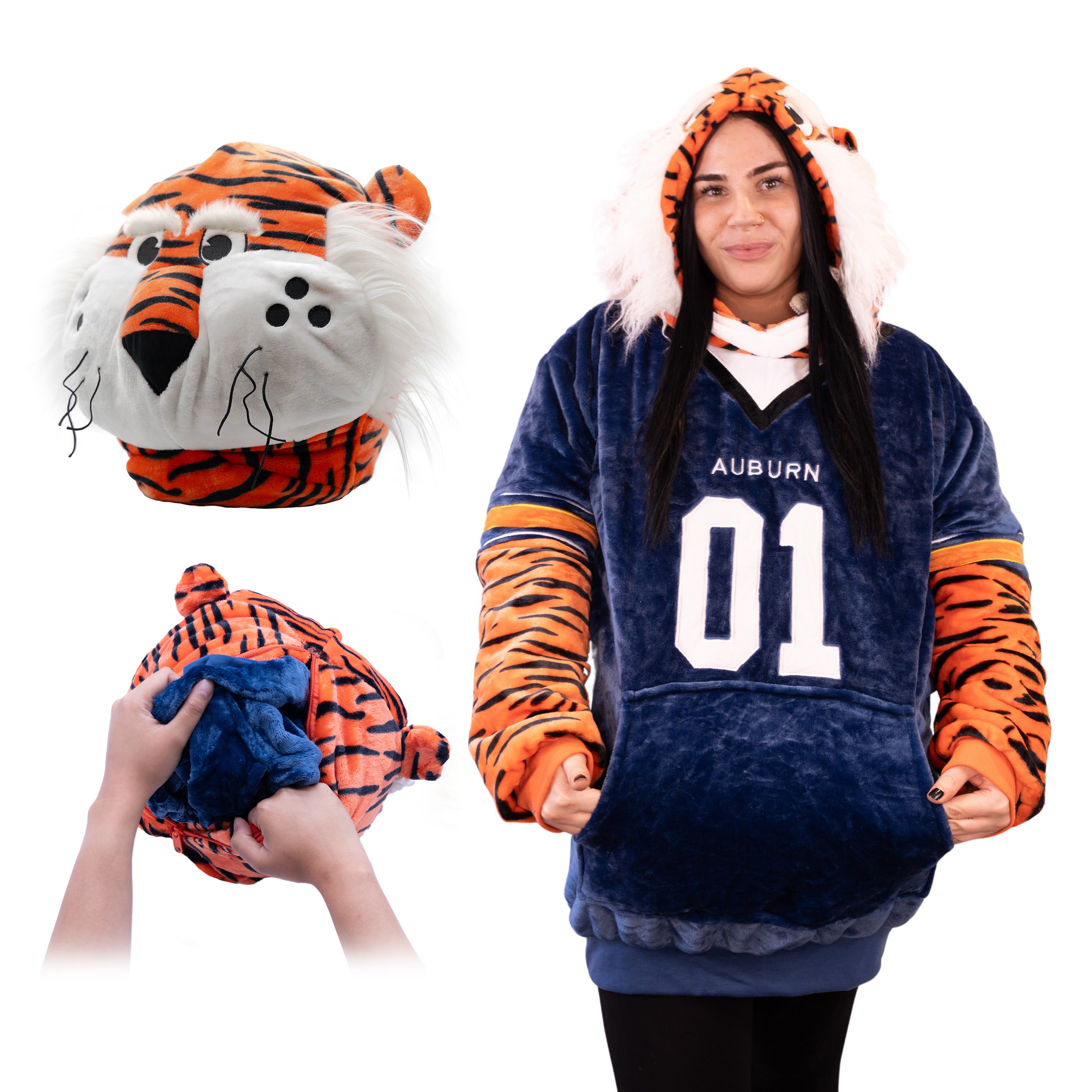 Auburn University Aubie Snugible 2-in-1 Blanket Hoodie & Pillow