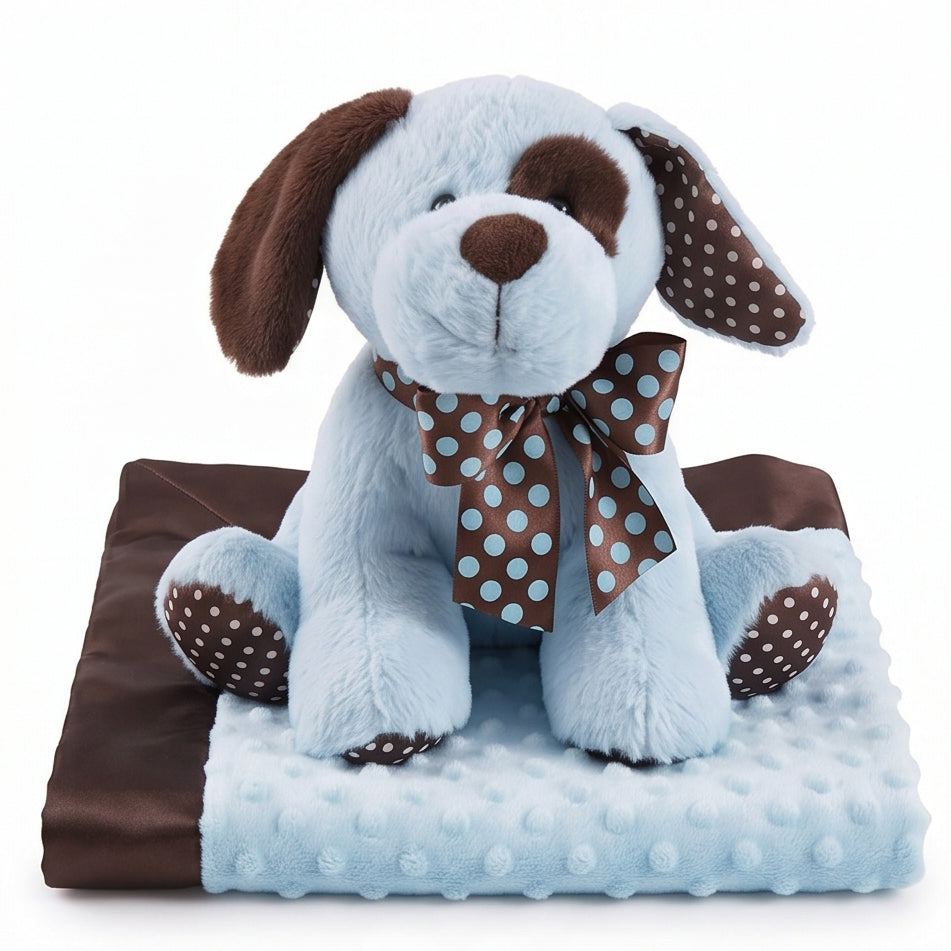 "Blinky" the 10.5in Blue Plush Puppy and Blanket Set by KidKraft
