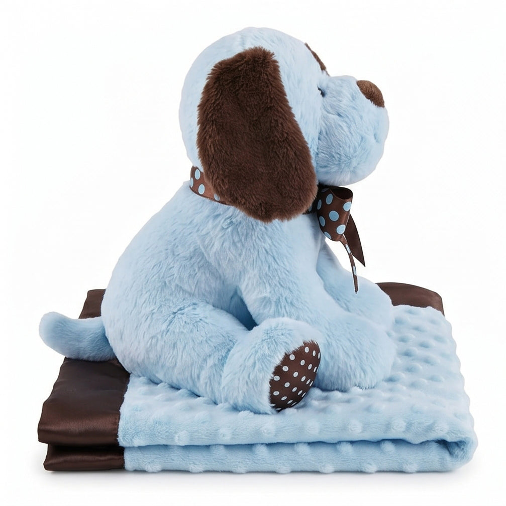 "Blinky" the 10.5in Blue Plush Puppy and Blanket Set by KidKraft