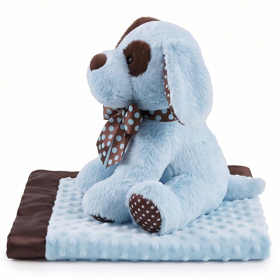 "Blinky" the 10.5in Blue Plush Puppy and Blanket Set by KidKraft