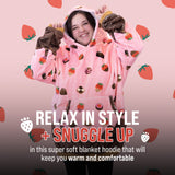 Chocolate Strawberry Snugible 2-in-1 Blanket Hoodie & Pillow