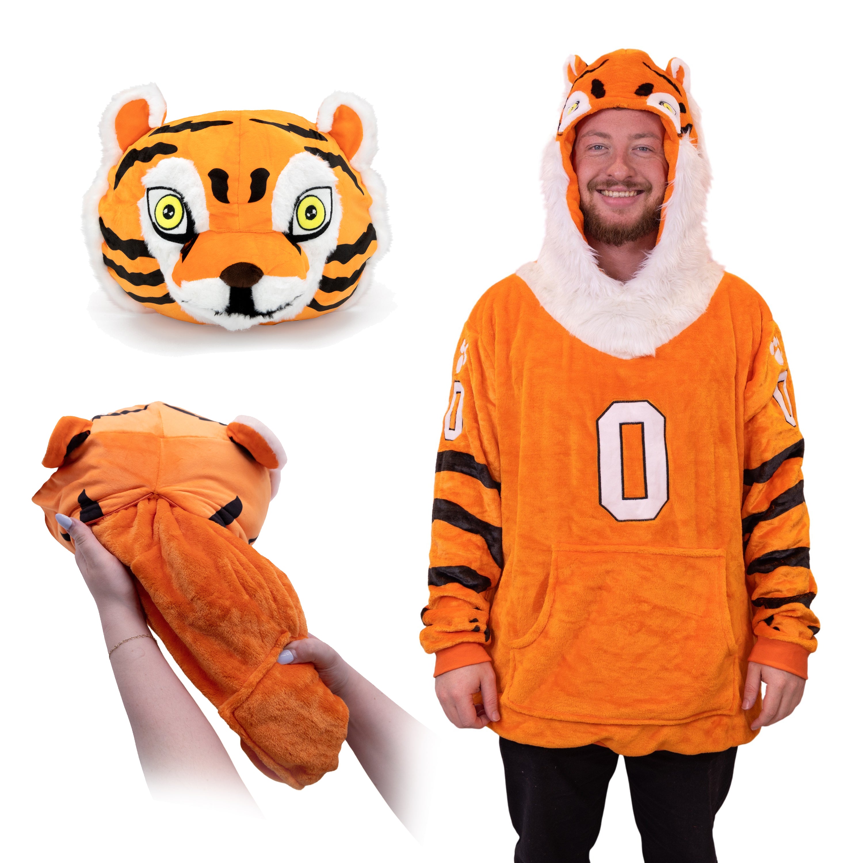 Clemson University Tiger Snugible 2-in-1 Blanket Hoodie & Pillow