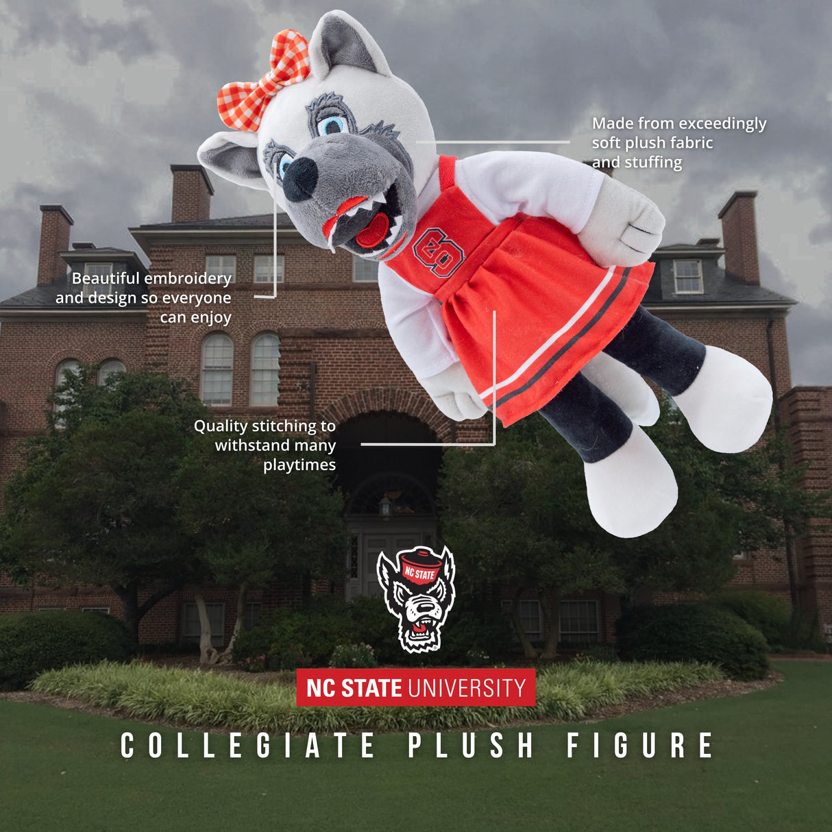 North Carolina State University Ms. Wuf 14 Inch Plush Figure