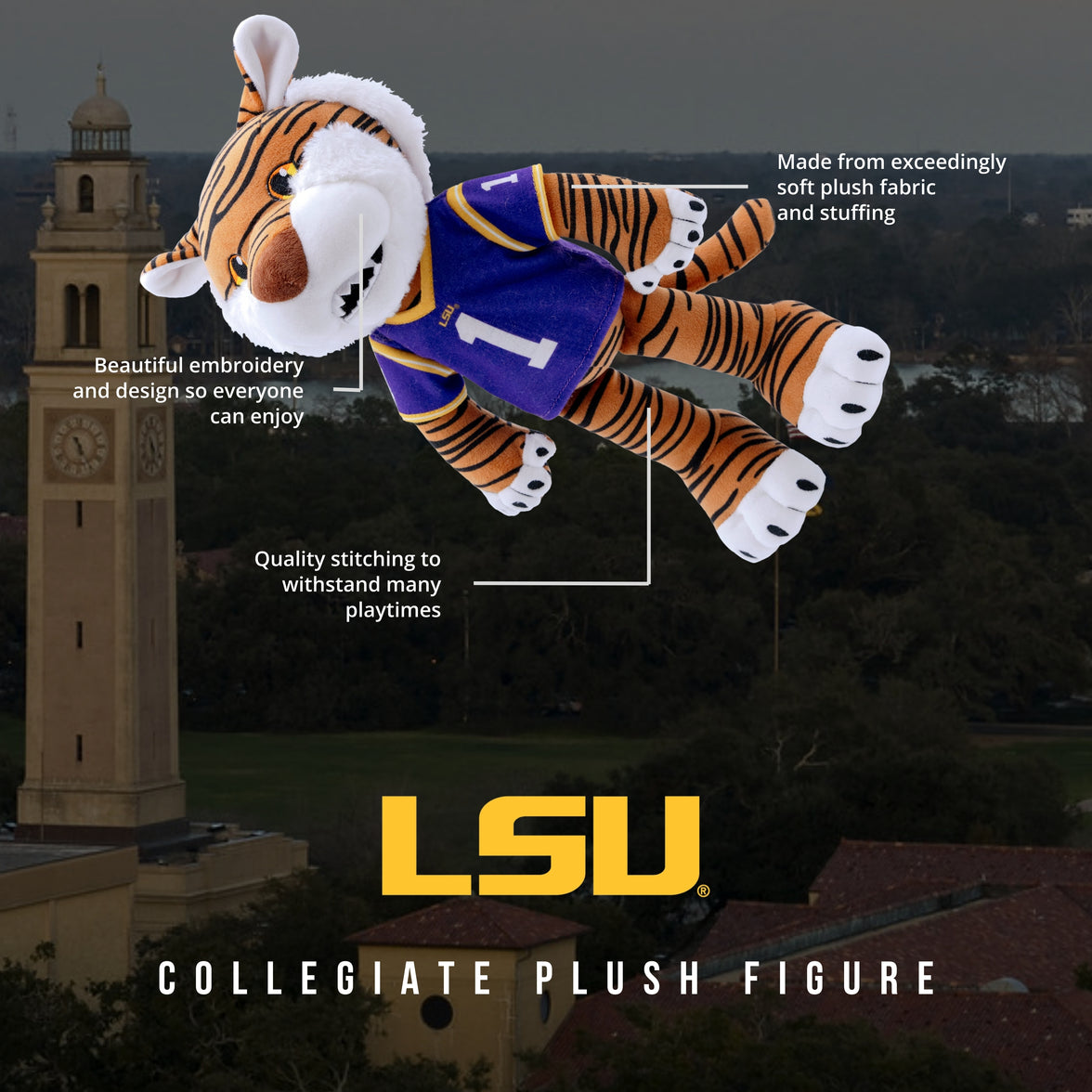 Official 14-inch LSU Mike the Tiger Plush Doll – Roar with Pride!