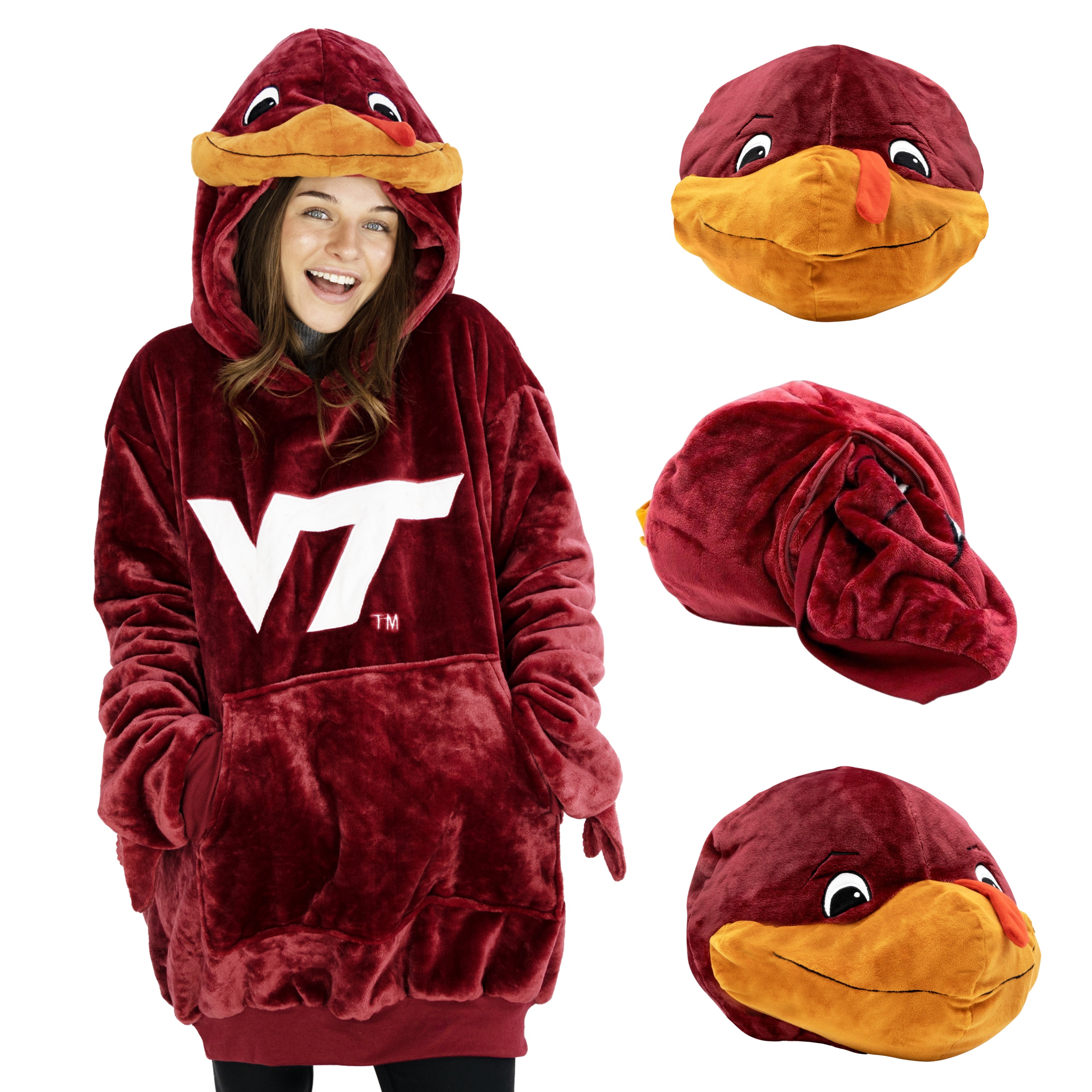 Virginia Tech Hokie Snugible | Blanket Hoodie & Plushie