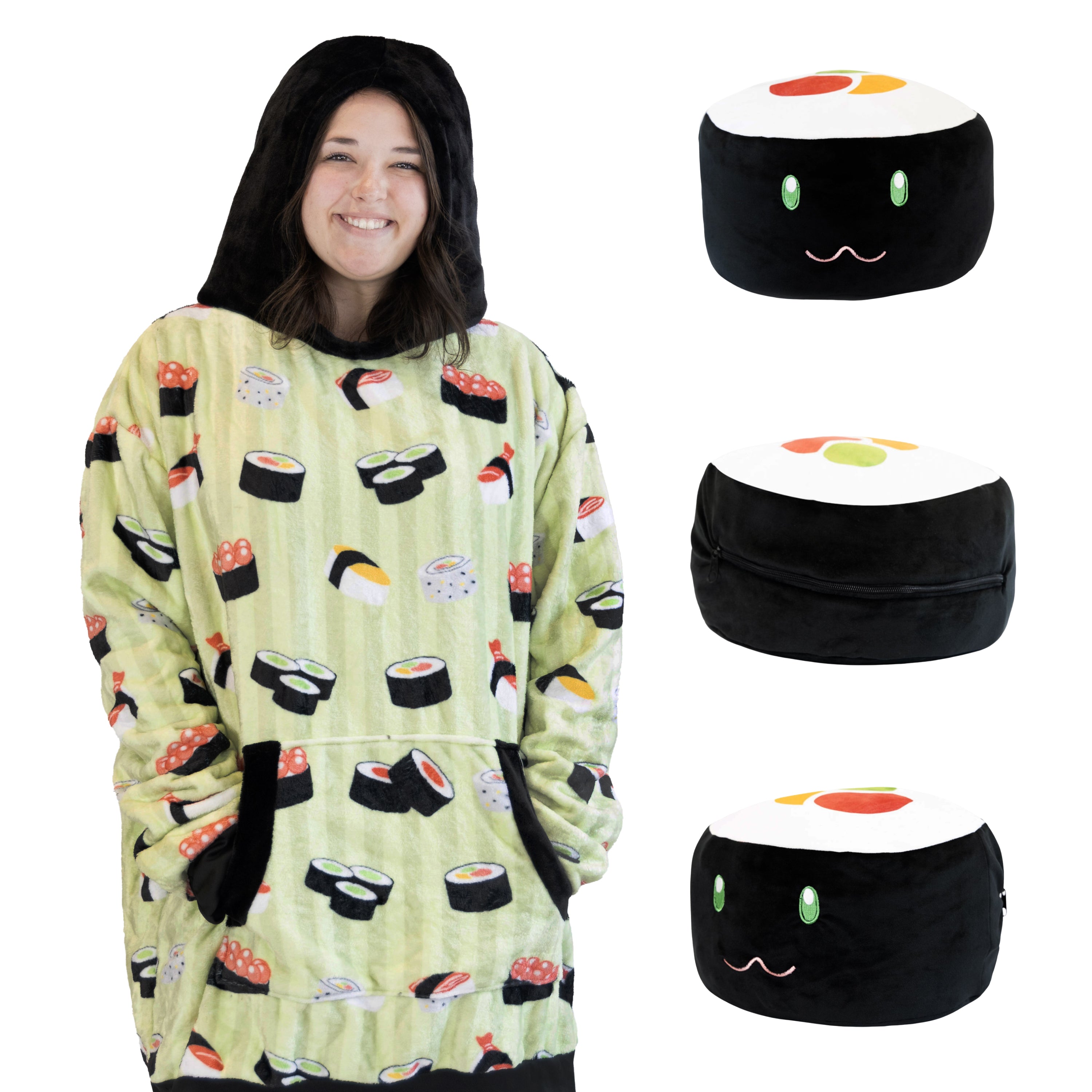 Sushi Snugible 2-in-1 Blanket Hoodie & Pillow
