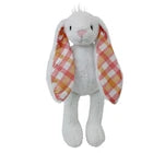White & Plaid Eared Bunny Plush – Soft Stuffed Animal, Holiday Gift 14-18"