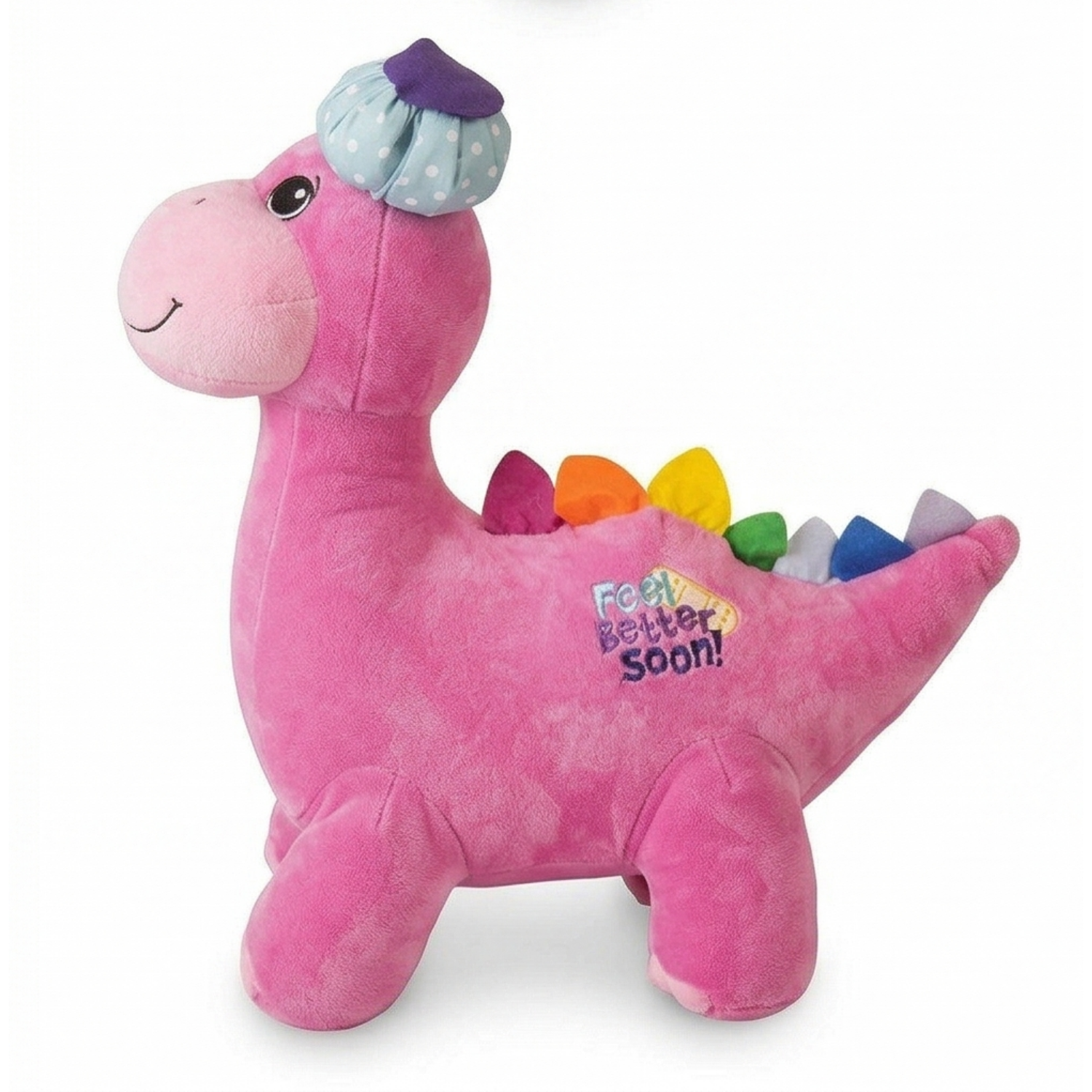 "Delia" the 18in Feel Better Soon Pink Plush Dinosau