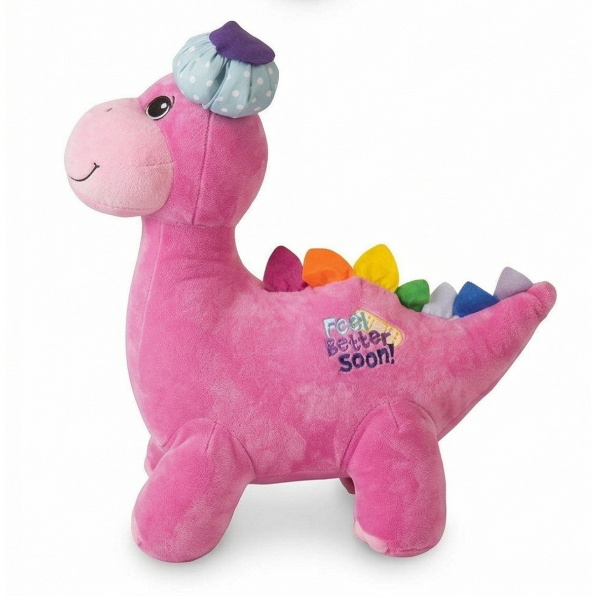 "Delia" the 18in Feel Better Soon Pink Plush Dinosau