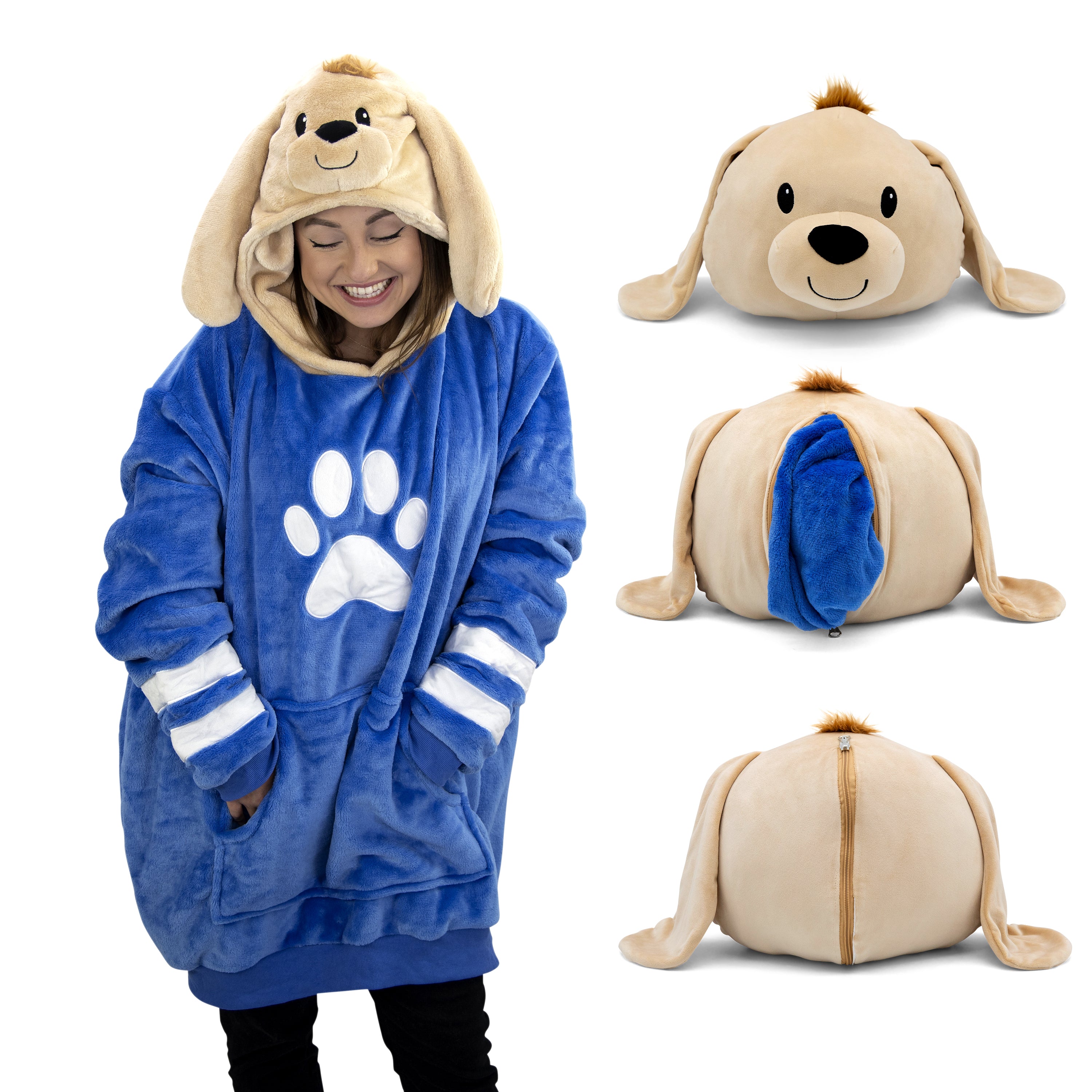 Sharewood Forest Friends Snugible Dougie the Dog | Blanket Hoodie & Pillow