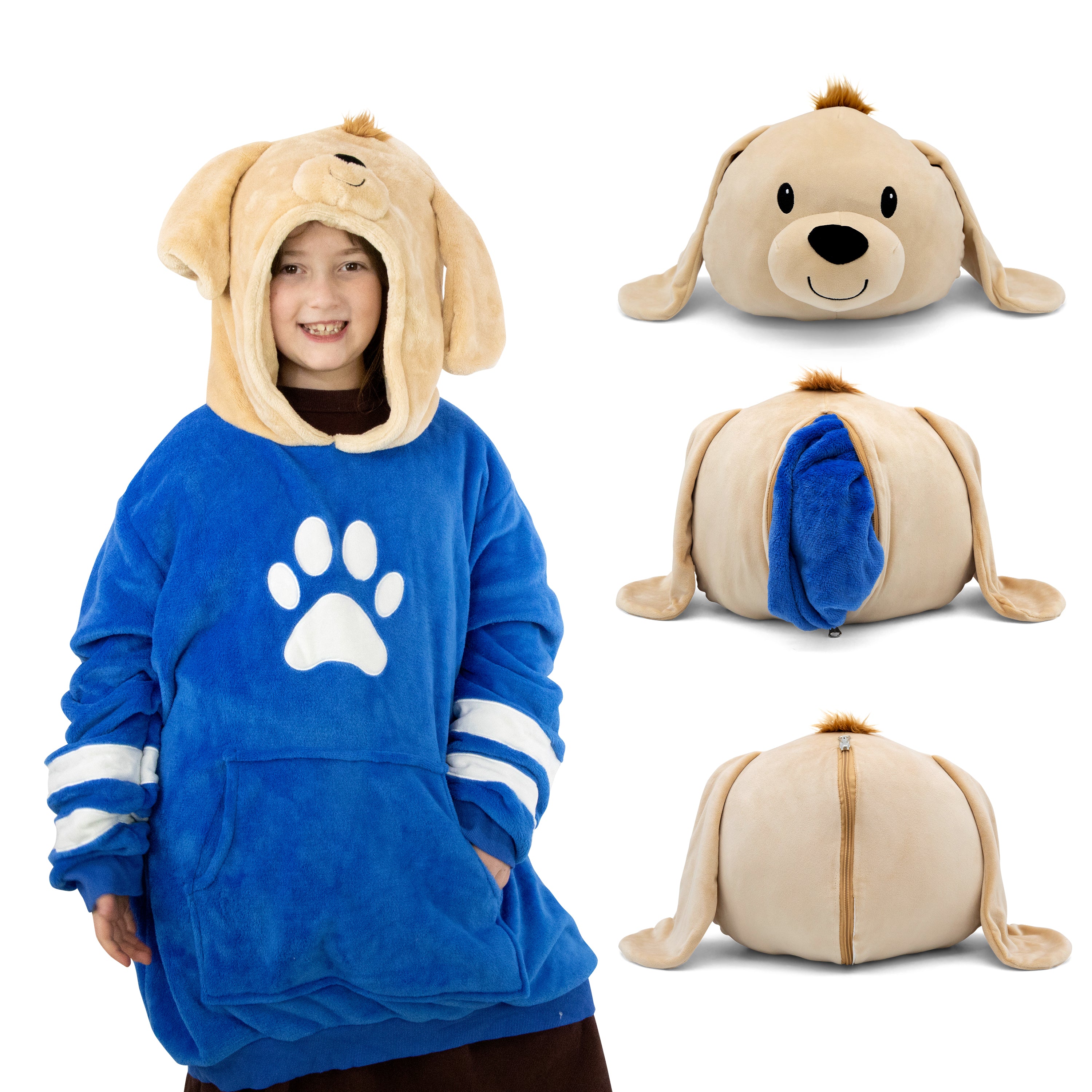 Sharewood Forest Friends Snugible Dougie the Dog Junior Size | Blanket Hoodie & Pillow