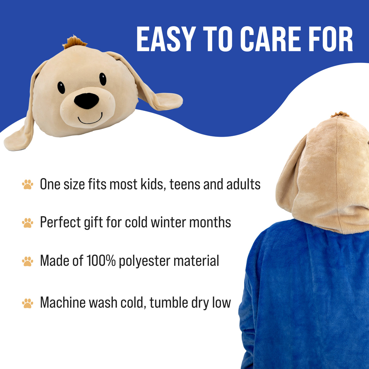 Sharewood Forest Friends Snugible Dougie the Dog Kids Size | Blanket Hoodie & Pillow