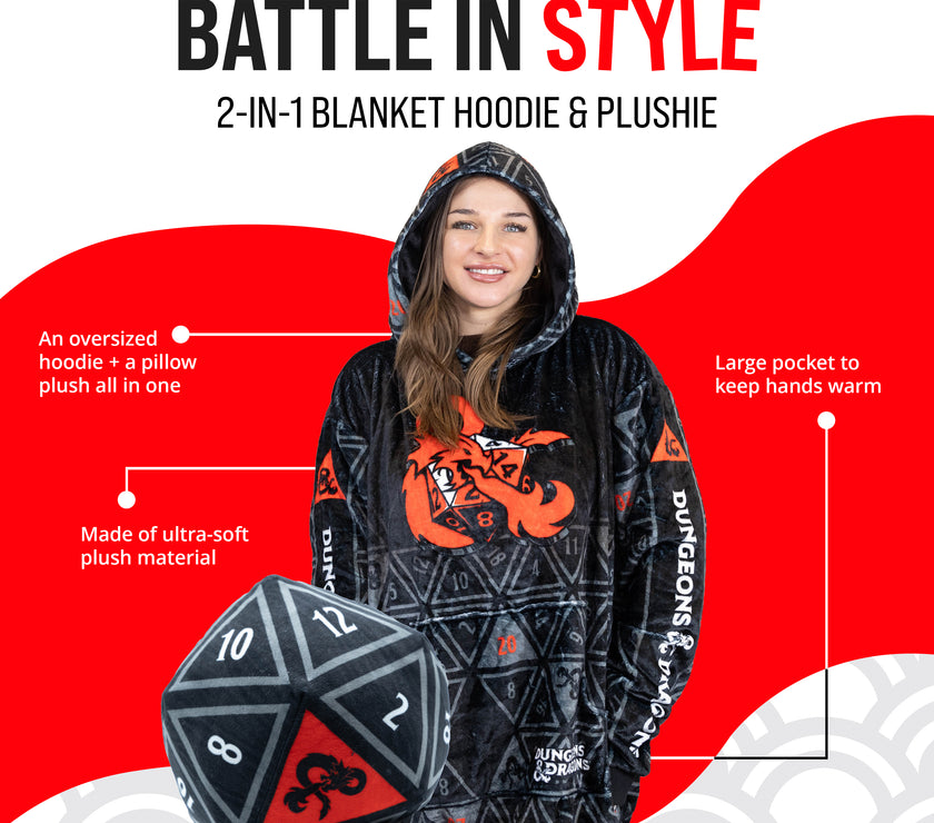 Hasbro | Dungeons & Dragons Snugible 2-in-1 Blanket Hoodie & Pillow