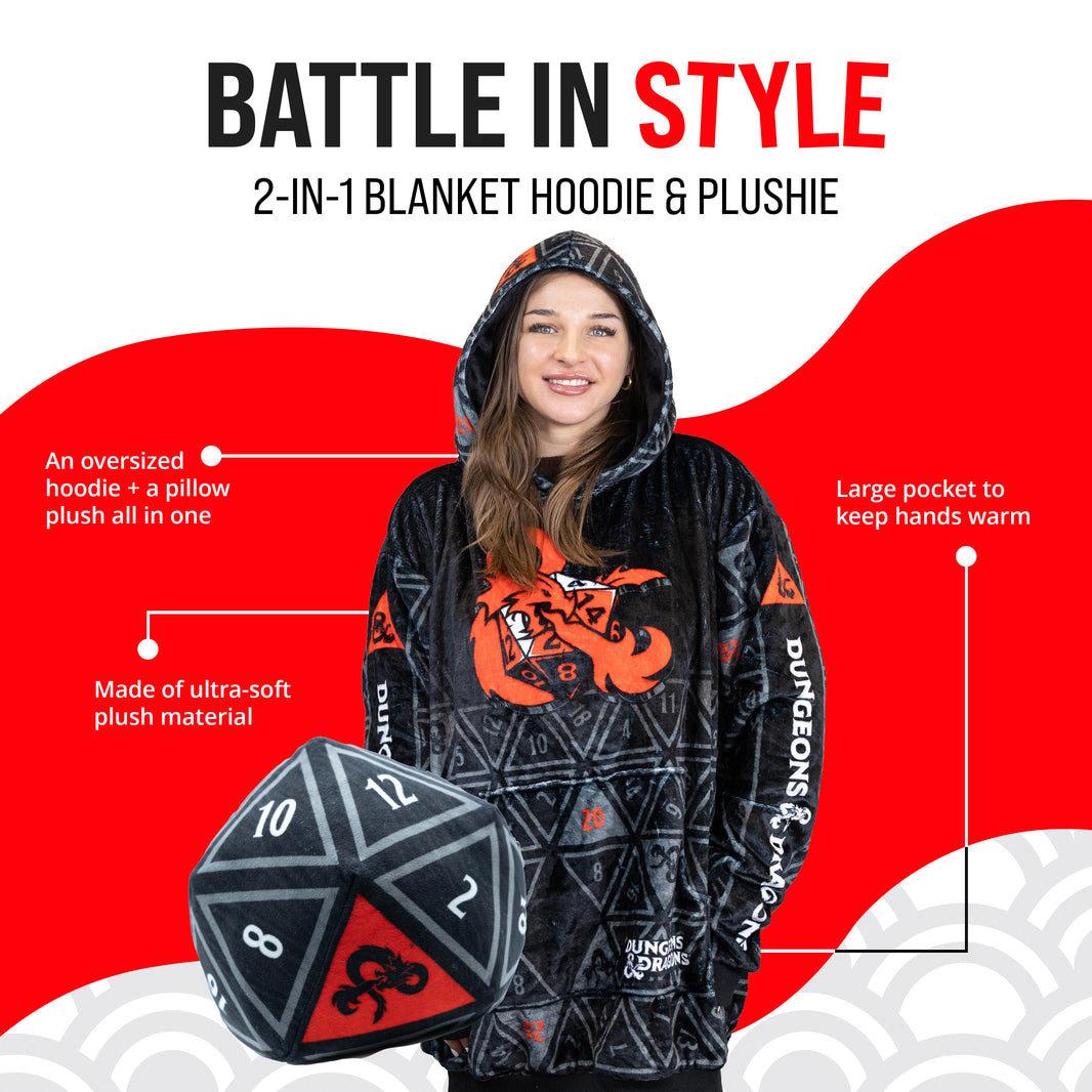 Hasbro | Dungeons & Dragons Snugible 2-in-1 Blanket Hoodie & Pillow