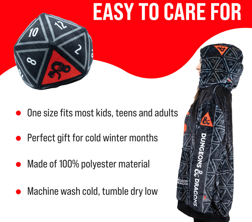 Hasbro | Dungeons & Dragons Snugible 2-in-1 Blanket Hoodie & Pillow