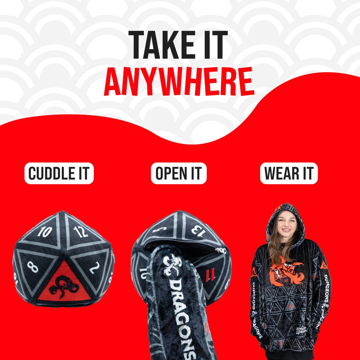 Hasbro | Dungeons & Dragons Snugible 2-in-1 Blanket Hoodie & Pillow