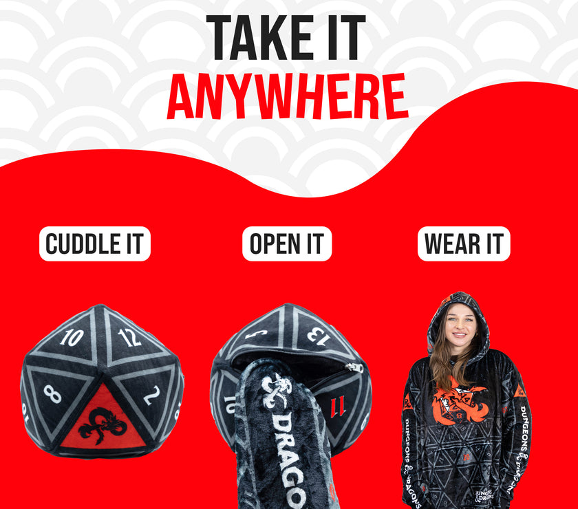 Hasbro | Dungeons & Dragons Snugible 2-in-1 Blanket Hoodie & Pillow