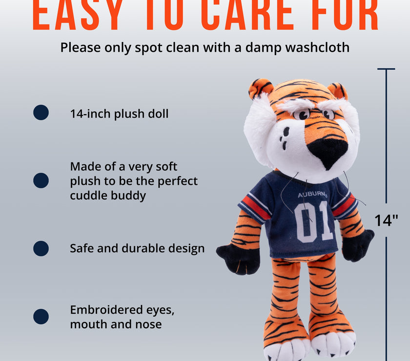 Auburn University Aubie the Tiger 14 Inch Plush Figure "Wholesale"