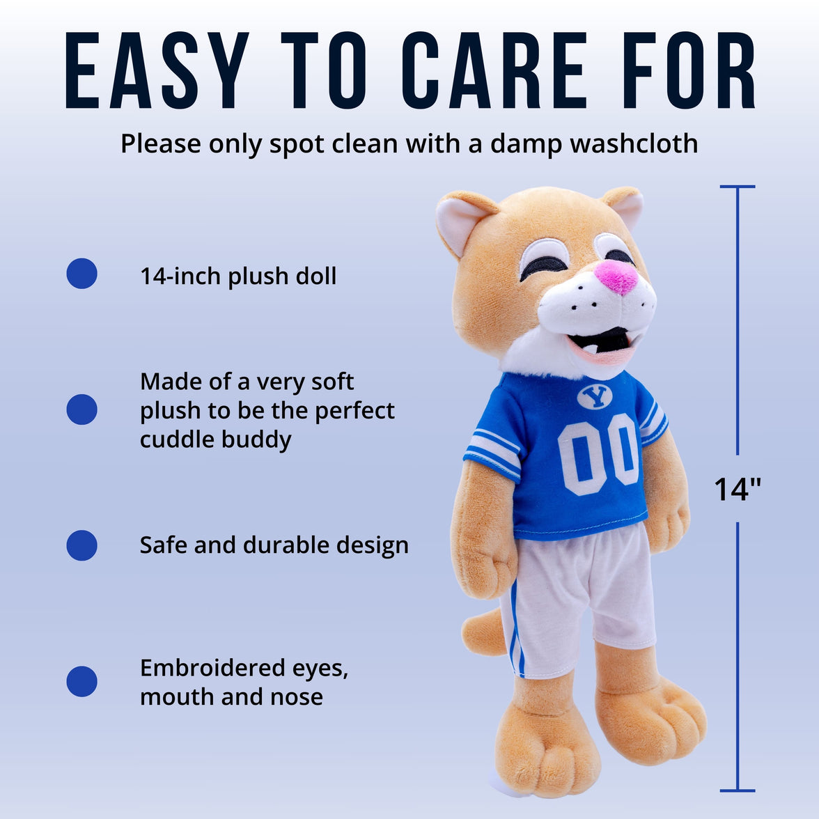 Official 14-inch BYU Cosmo the Cougar Plush Doll – Go Cougars!