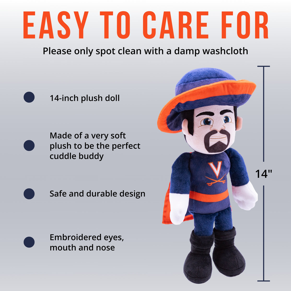 University of Virginia Cavman 14 Inch Plush Figure