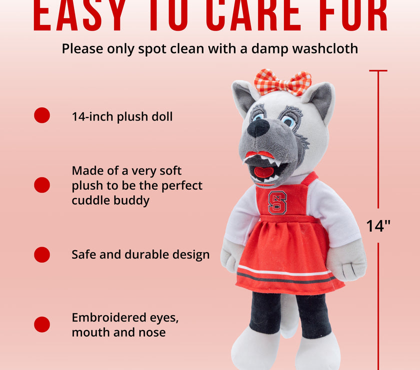 North Carolina State University Ms. Wuf 14 Inch Plush Figure "Wholesale"