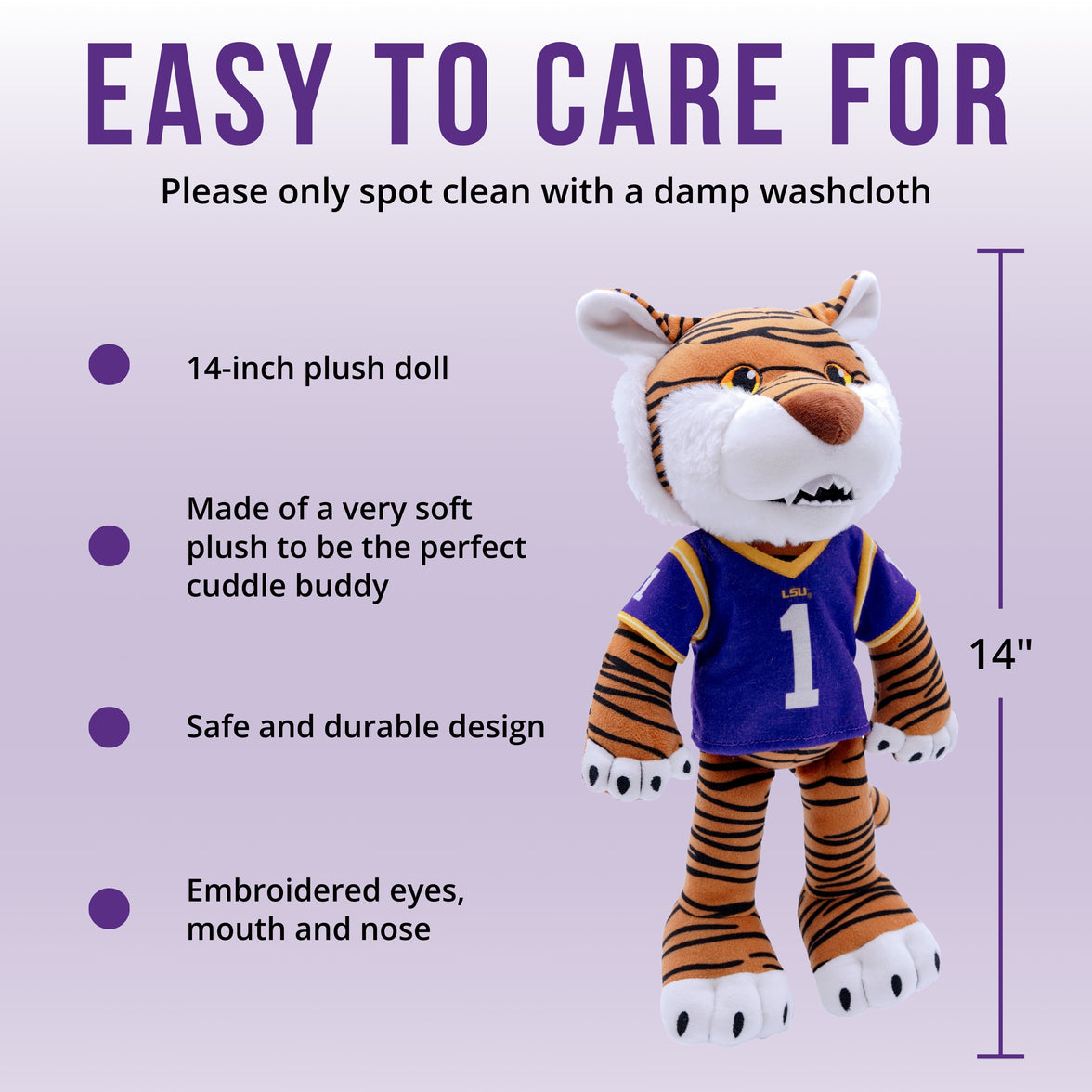 Official 14-inch LSU Mike the Tiger Plush Doll – Roar with Pride!