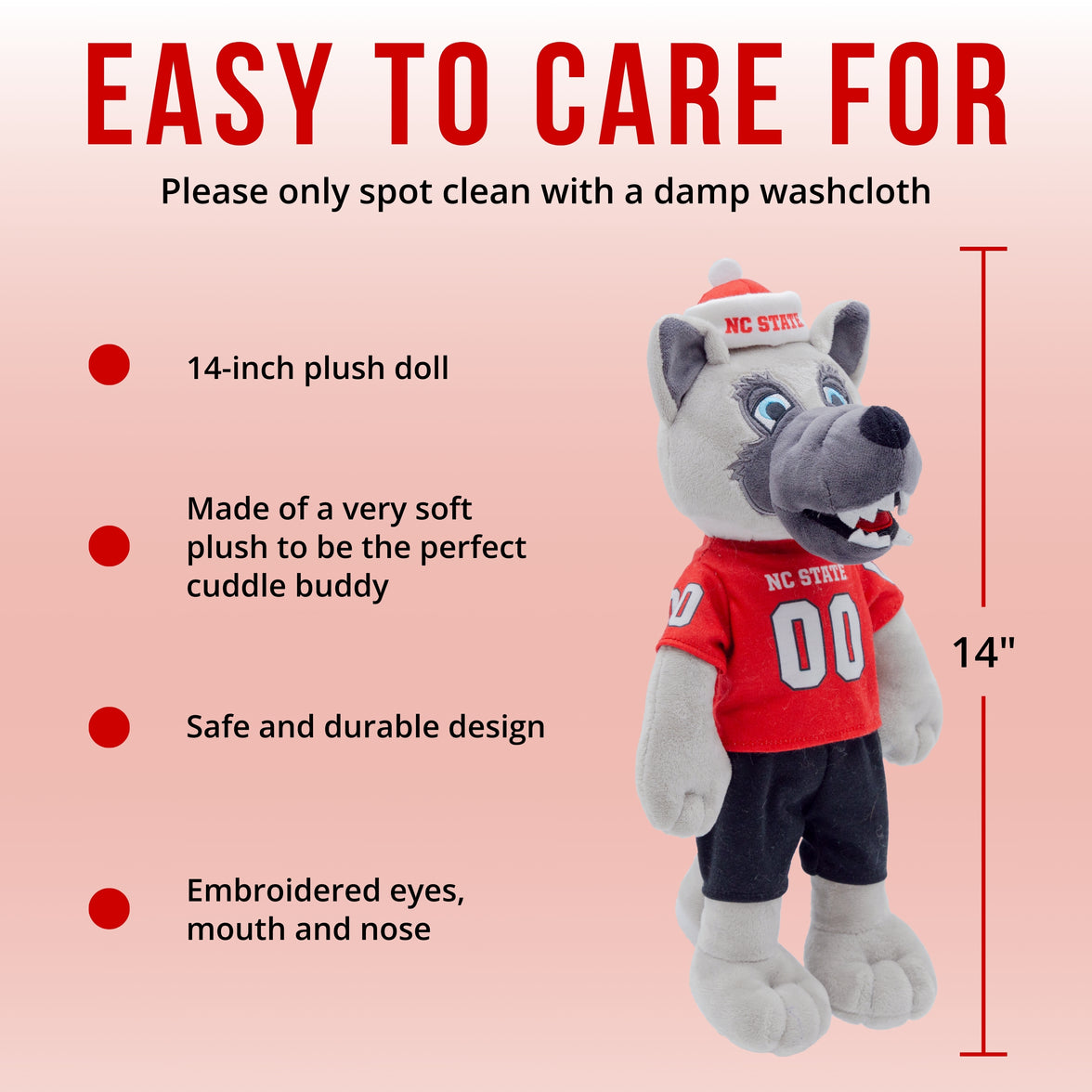 North Carolina State University Mr. Wuf 14 Inch Plush Figure "Wholesale"