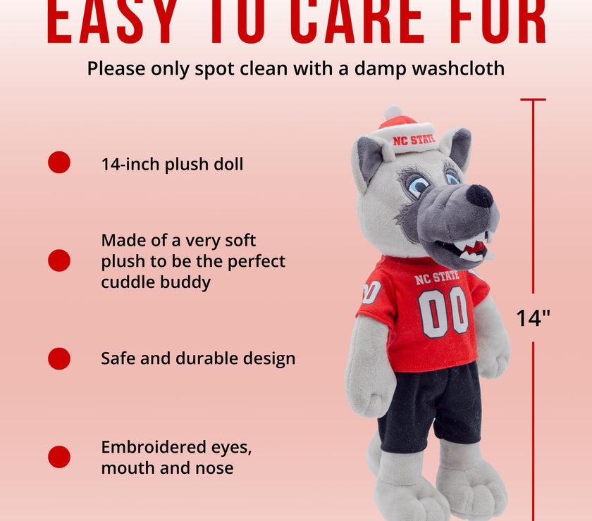 North Carolina State University Mr. Wuf 14 Inch Plush Figure "Wholesale"