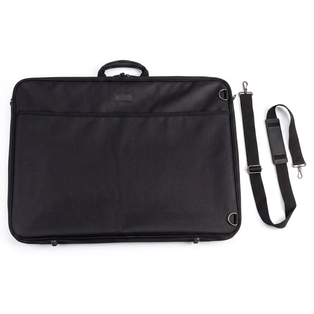 Filexec M3, Simulated Leather Portfolio, Zipper Closure, 2 Interior Pockets, Black