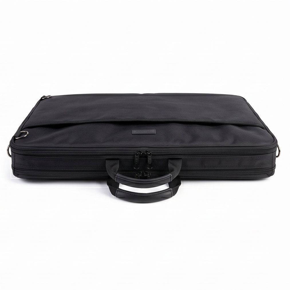Filexec M3, Simulated Leather Portfolio, Zipper Closure, 2 Interior Pockets, Black