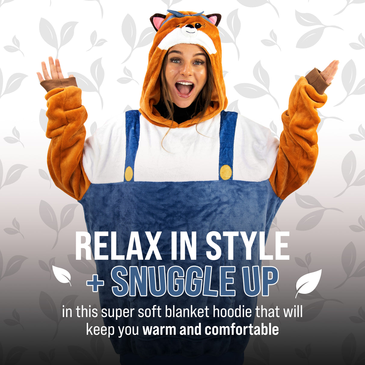 Sharewood Forest Friends Snugible Fiona the Fox Adult | Blanket Hoodie & Pillow