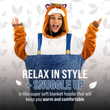 Sharewood Forest Friends Snugible Fiona the Fox Adult | Blanket Hoodie & Pillow