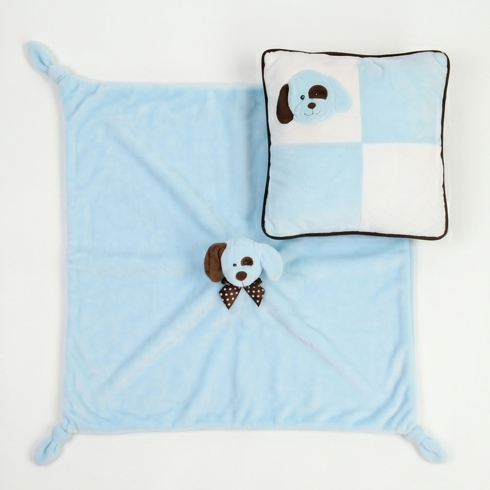 "Gene" the 20in Blue Puppy Pillow and Cuddle Blanket Set by KidKraft