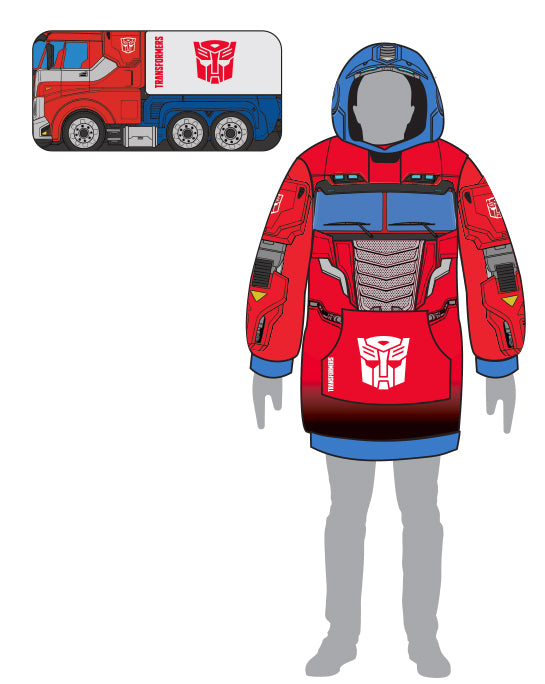 Transformers Optimus Prime Kids Snugible | Blanket Hoodie & Pillow
