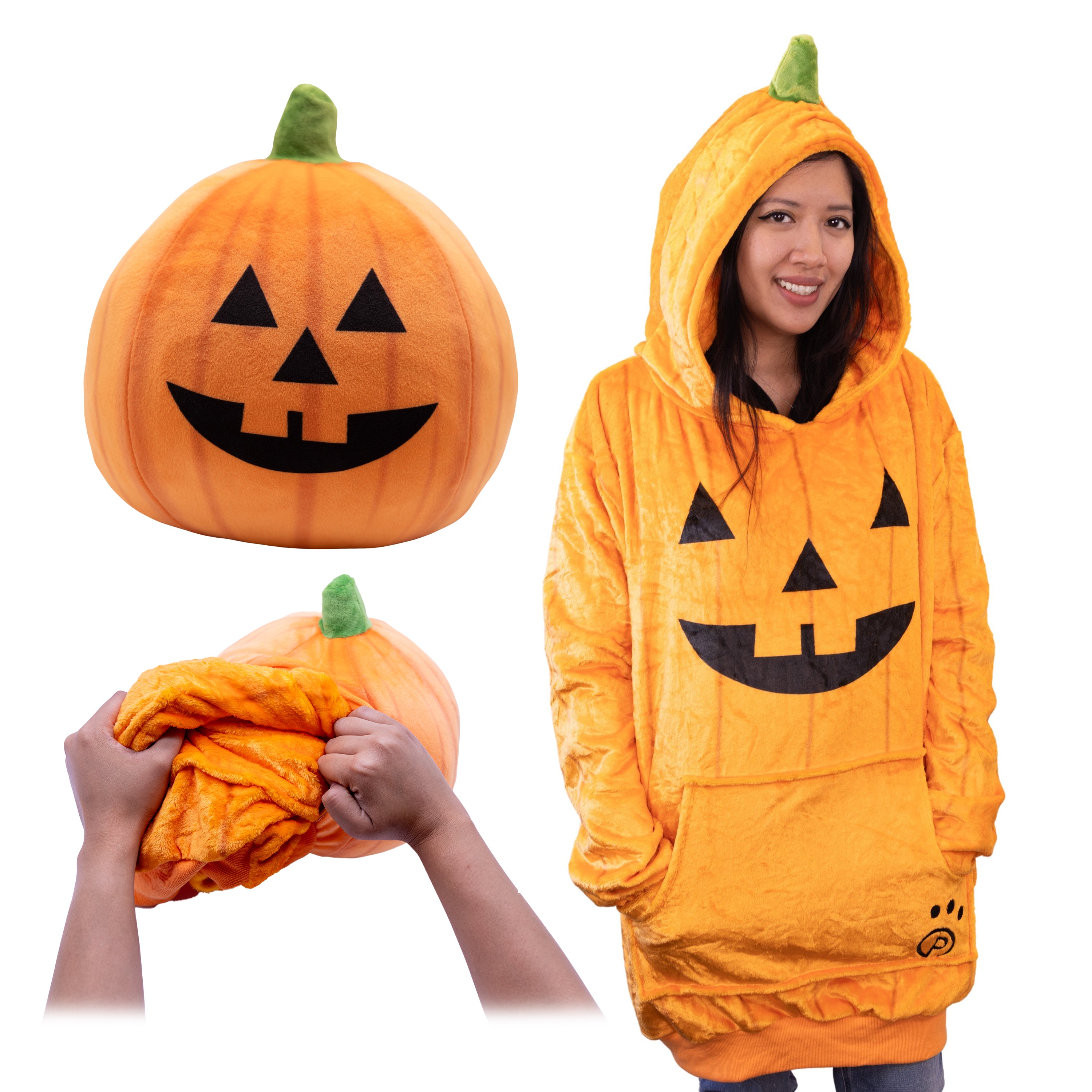 Pumpkin Snugible 2-in-1 Blanket Hoodie & Pillow