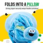 Sesame Street Cookie Monster Kids 2‑in‑1 Blanket Hoodie & Pillow Plush