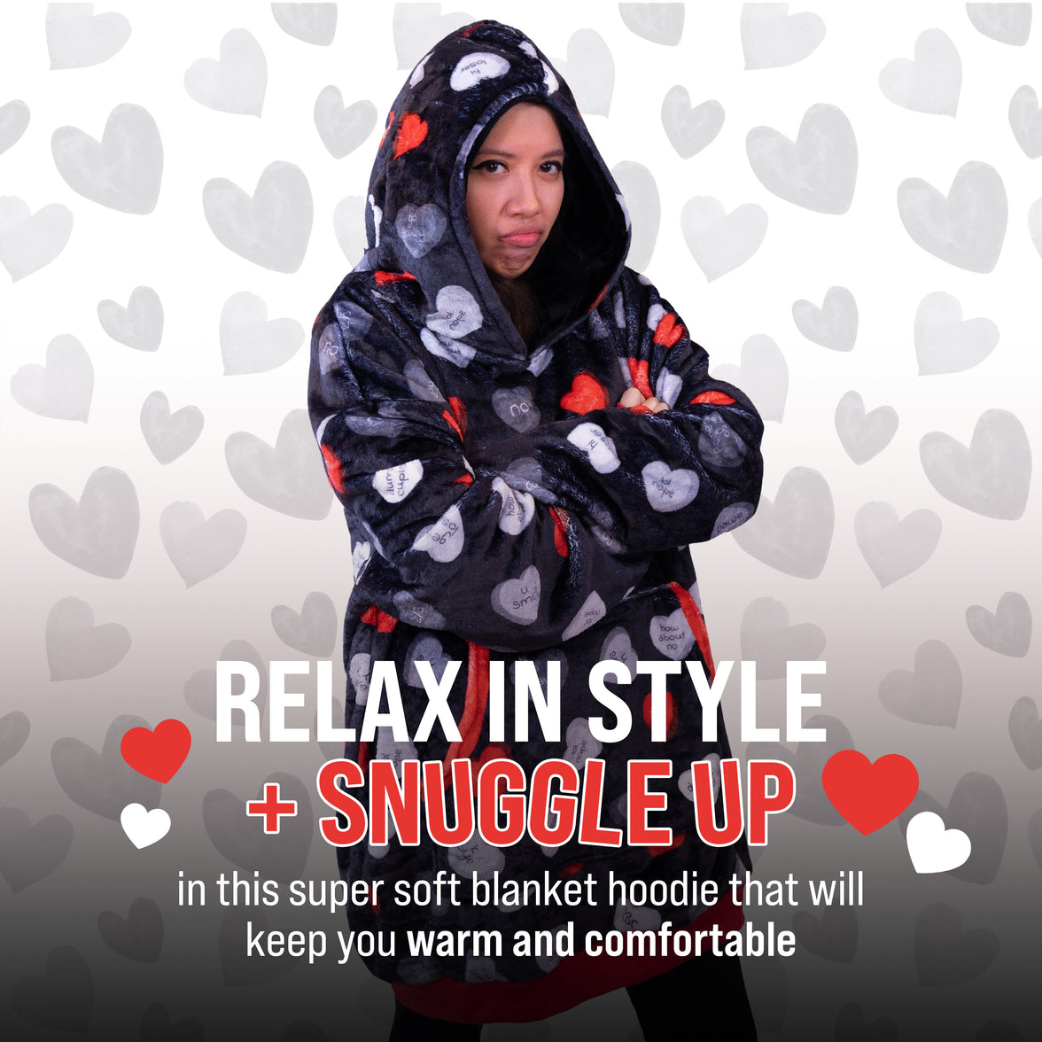 Love Sux Snugible 2-in-1 Blanket Hoodie & Pillow