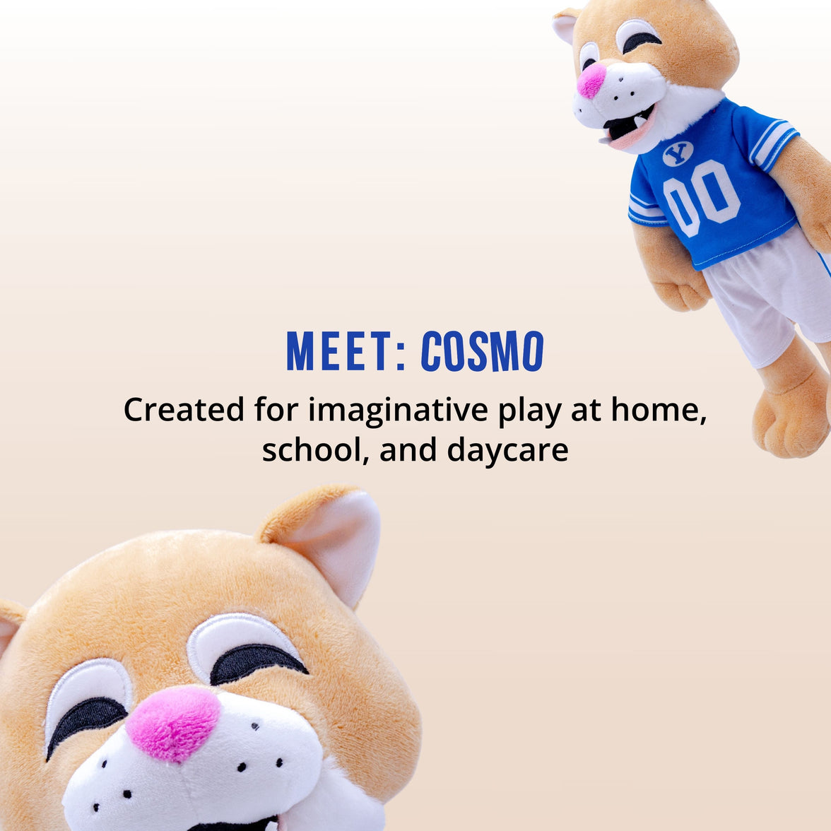 Official 14-inch BYU Cosmo the Cougar Plush Doll – Go Cougars!