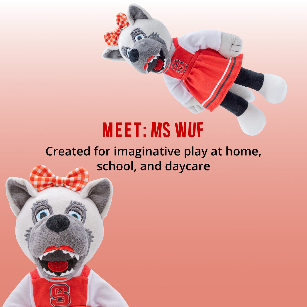 North Carolina State University Ms. Wuf 14 Inch Plush Figure "Wholesale"