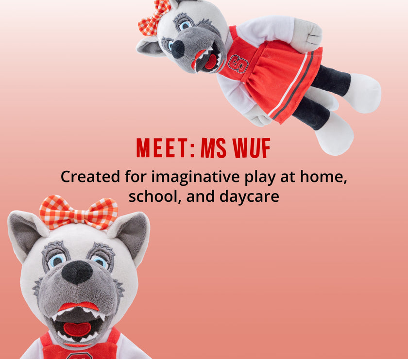 North Carolina State University Ms. Wuf 14 Inch Plush Figure "Wholesale"