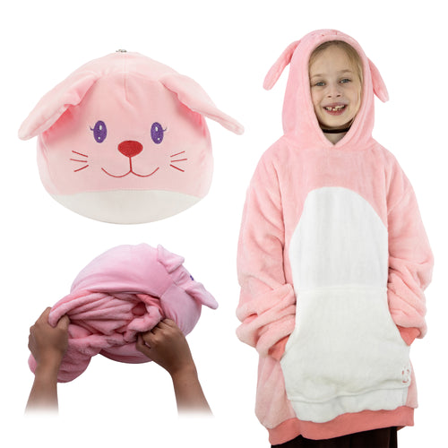 Mochi Bunny Kids Snugible 2-in-1 Blanket Hoodie & Pillow